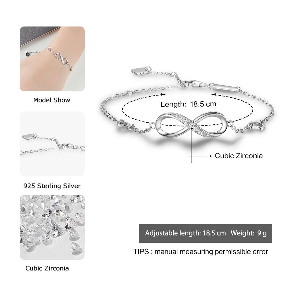 Amor infinito - Pulsera de plata de ley