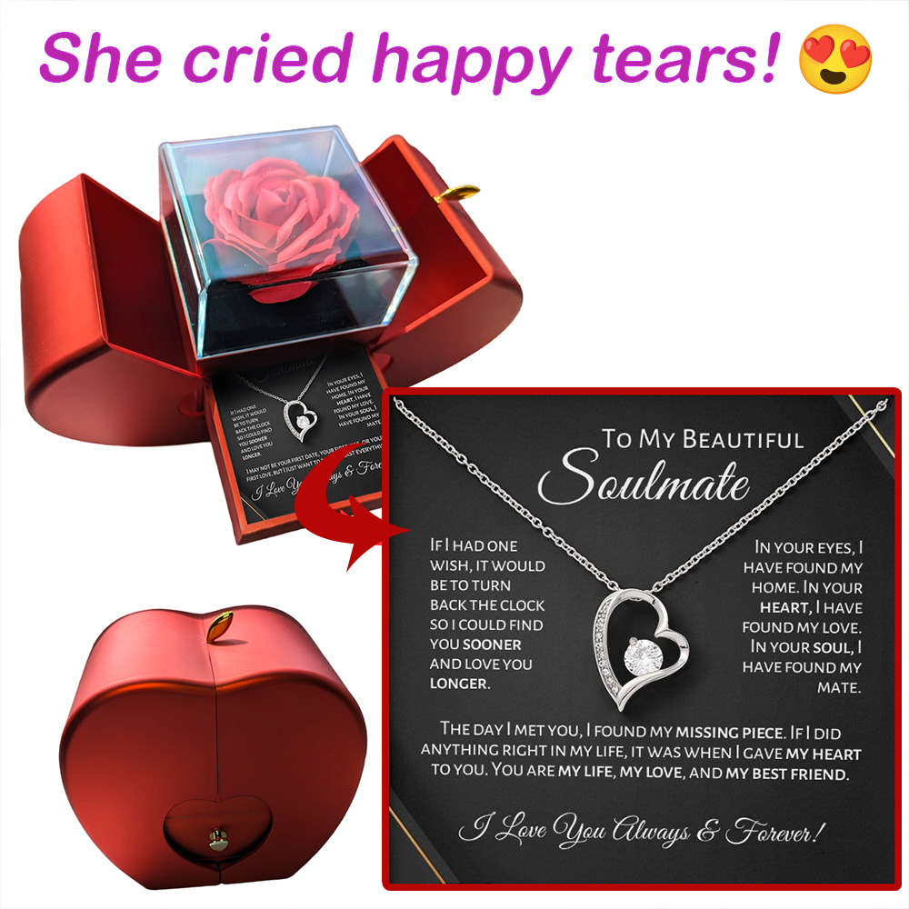 Forever Rose - Heart Box Necklace