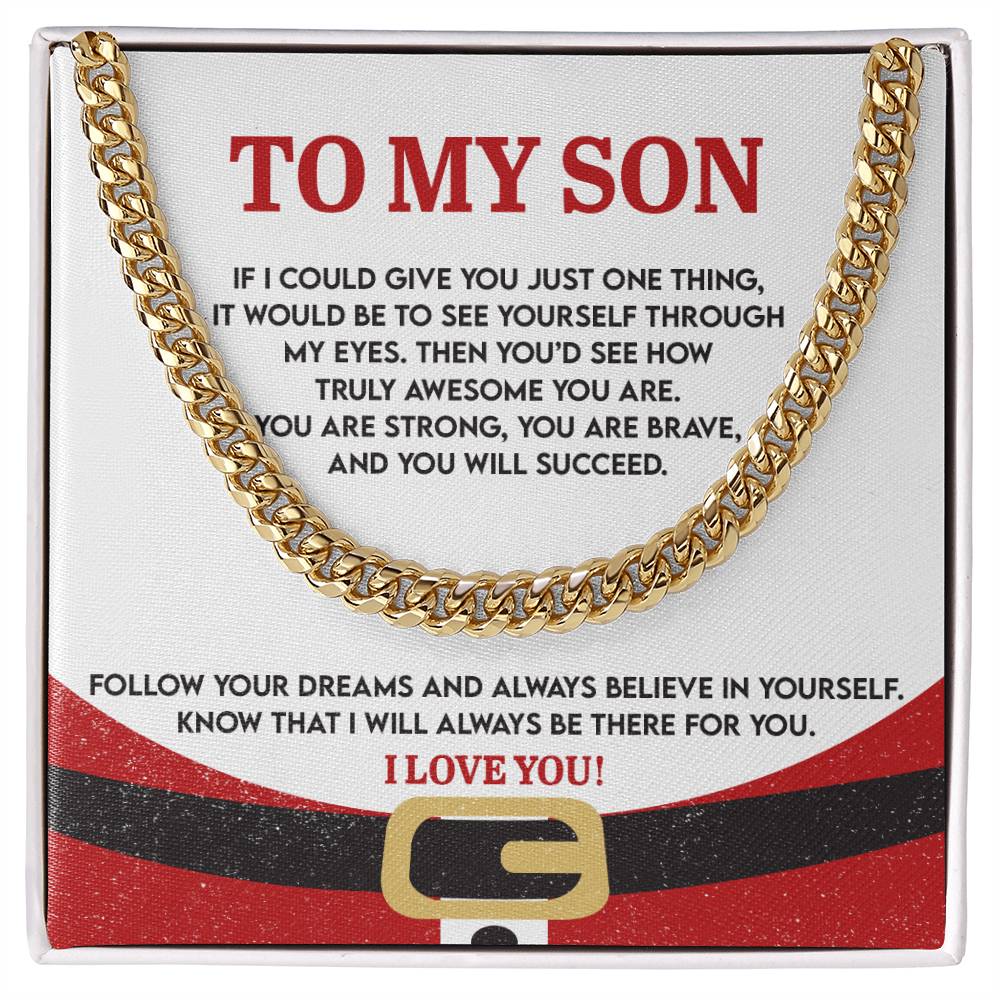 Hijo - Ahí Para Ti - Collar de Eslabones de Cadena Cubana