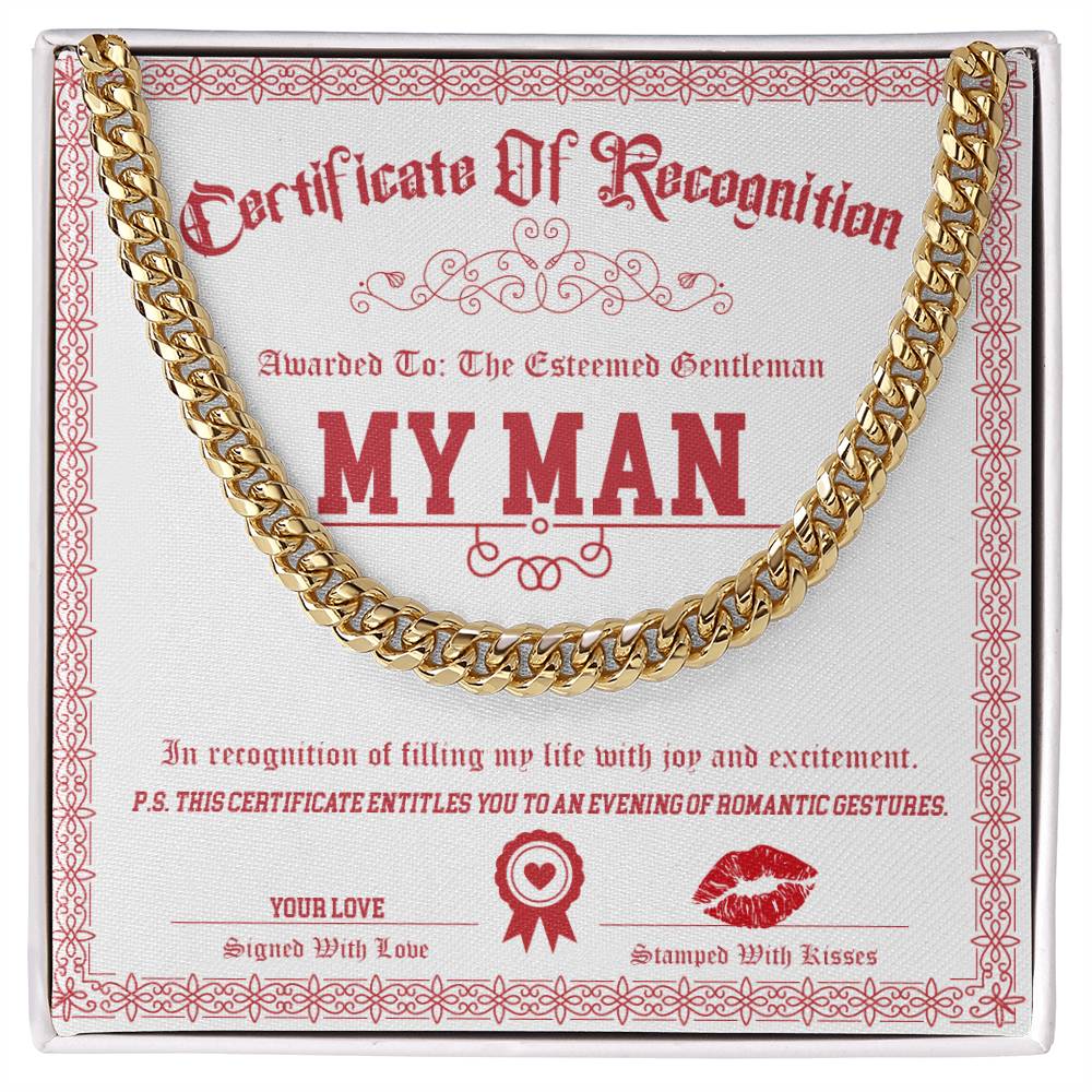 Mi hombre - Estimado caballero - Collar de eslabones cubanos