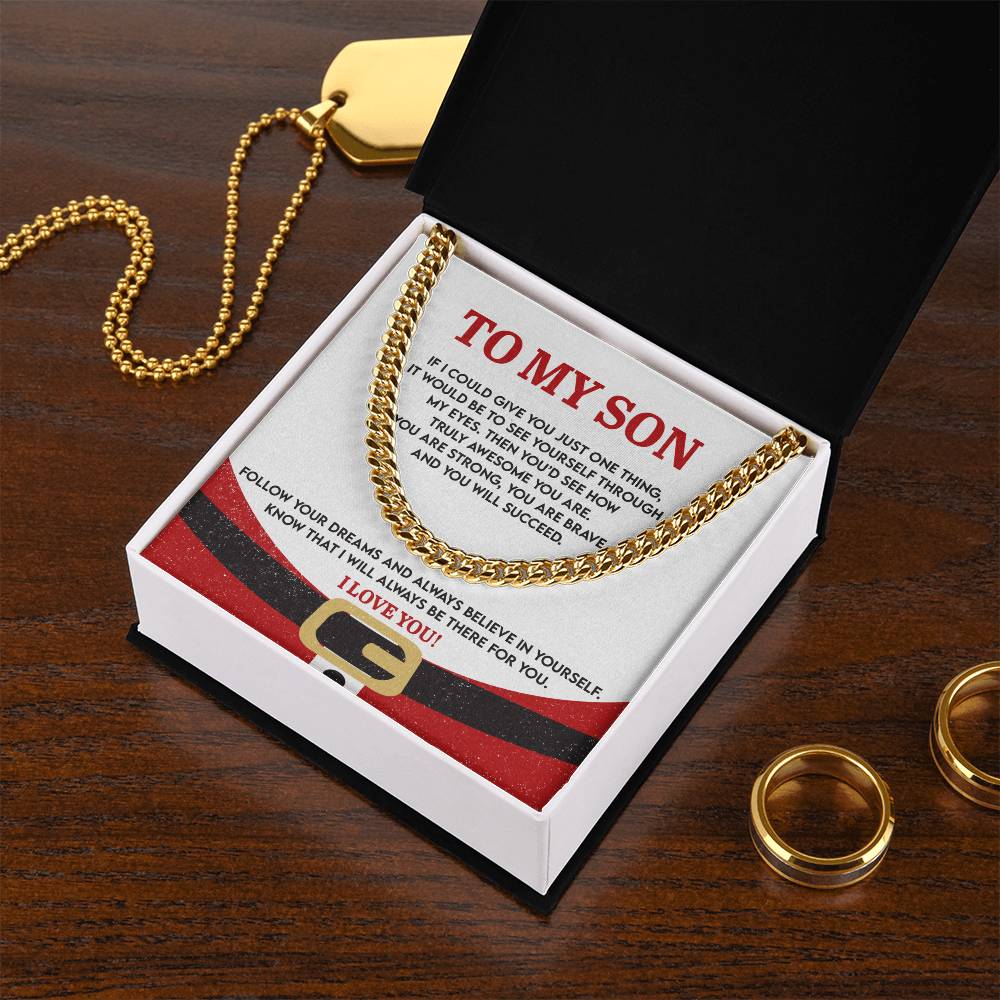 Hijo - Ahí Para Ti - Collar de Eslabones de Cadena Cubana