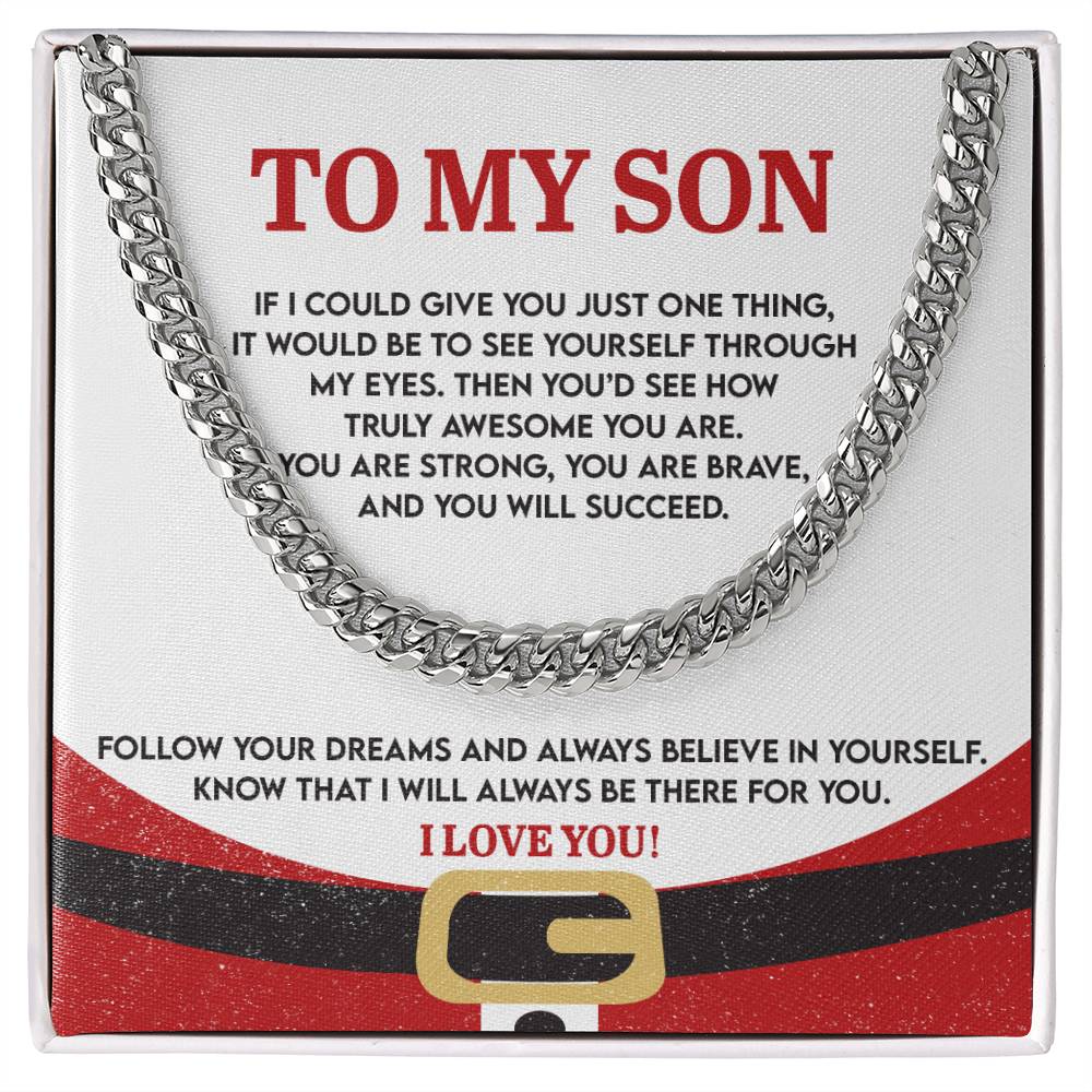 Hijo - Ahí Para Ti - Collar de Eslabones de Cadena Cubana