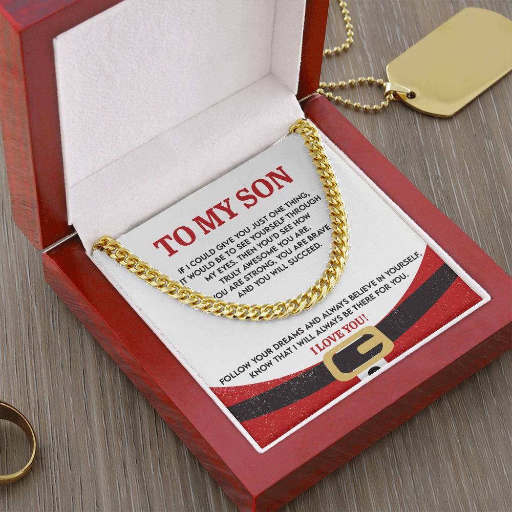 Hijo - Ahí Para Ti - Collar de Eslabones de Cadena Cubana