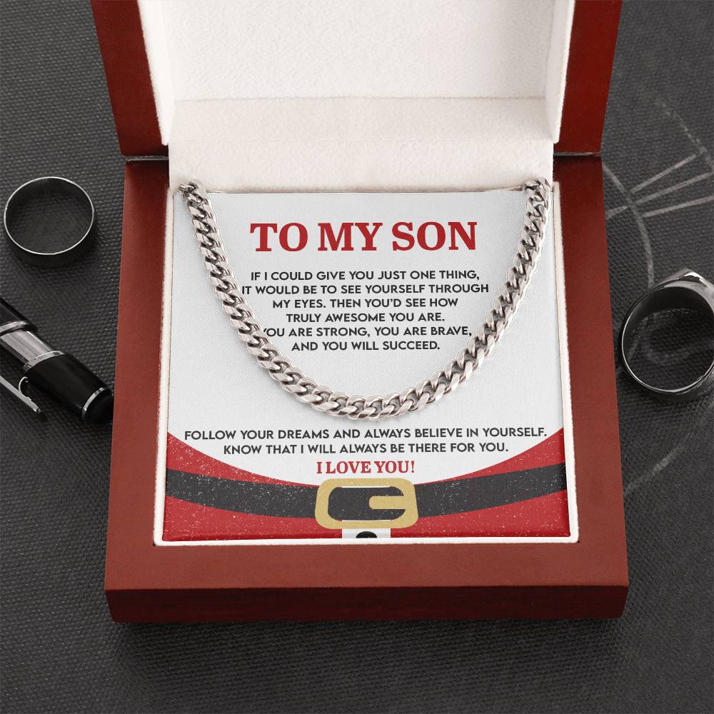 Hijo - Ahí Para Ti - Collar de Eslabones de Cadena Cubana