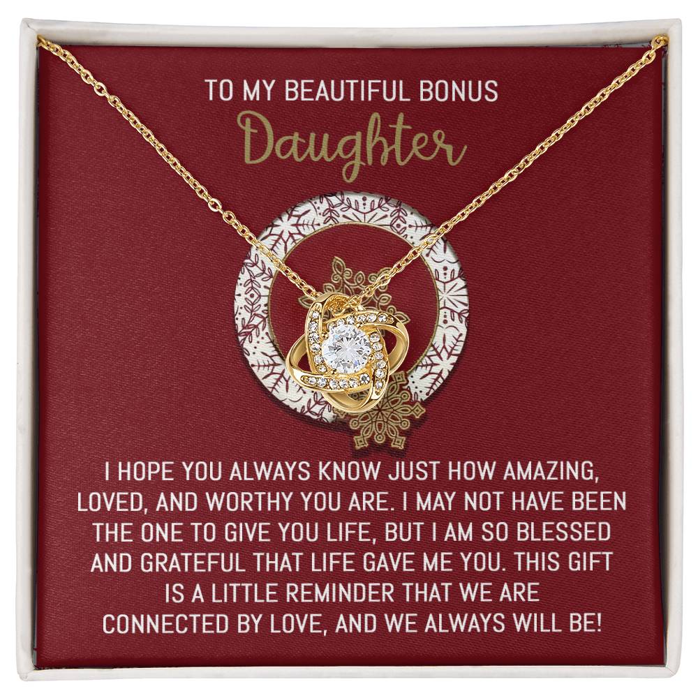 Collar con nudo de amor "Hija Bonus - Siempre lo será"