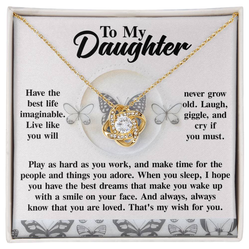 Daughter - My Wish - Love Knot Necklace