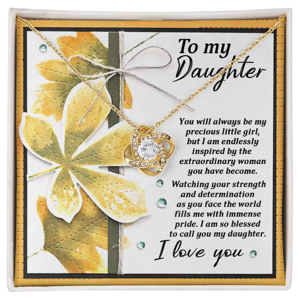 Daughter - Blessed To Call - Love Knot Necklace