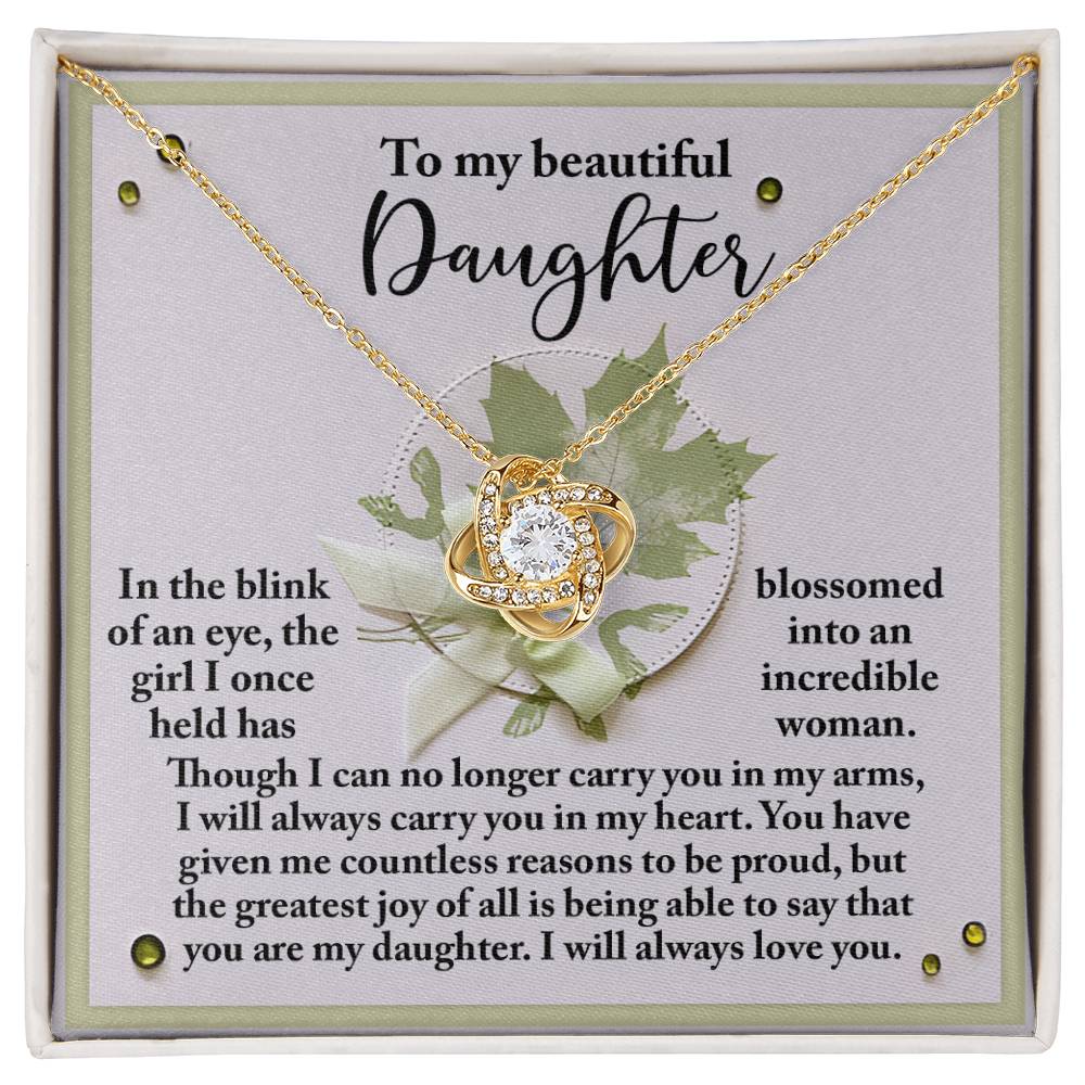 Daughter - Incredible Woman - Love Knot Necklace