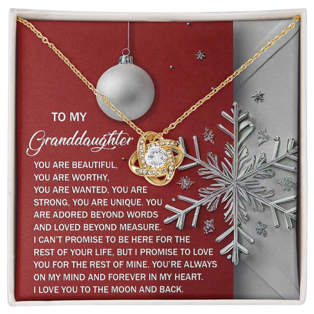 Granddaughter - Moon And Back - Love Knot Necklace