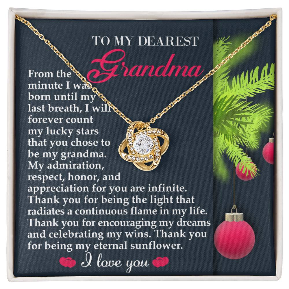 Grandma - Eternal Sunflower - Love Knot Necklace