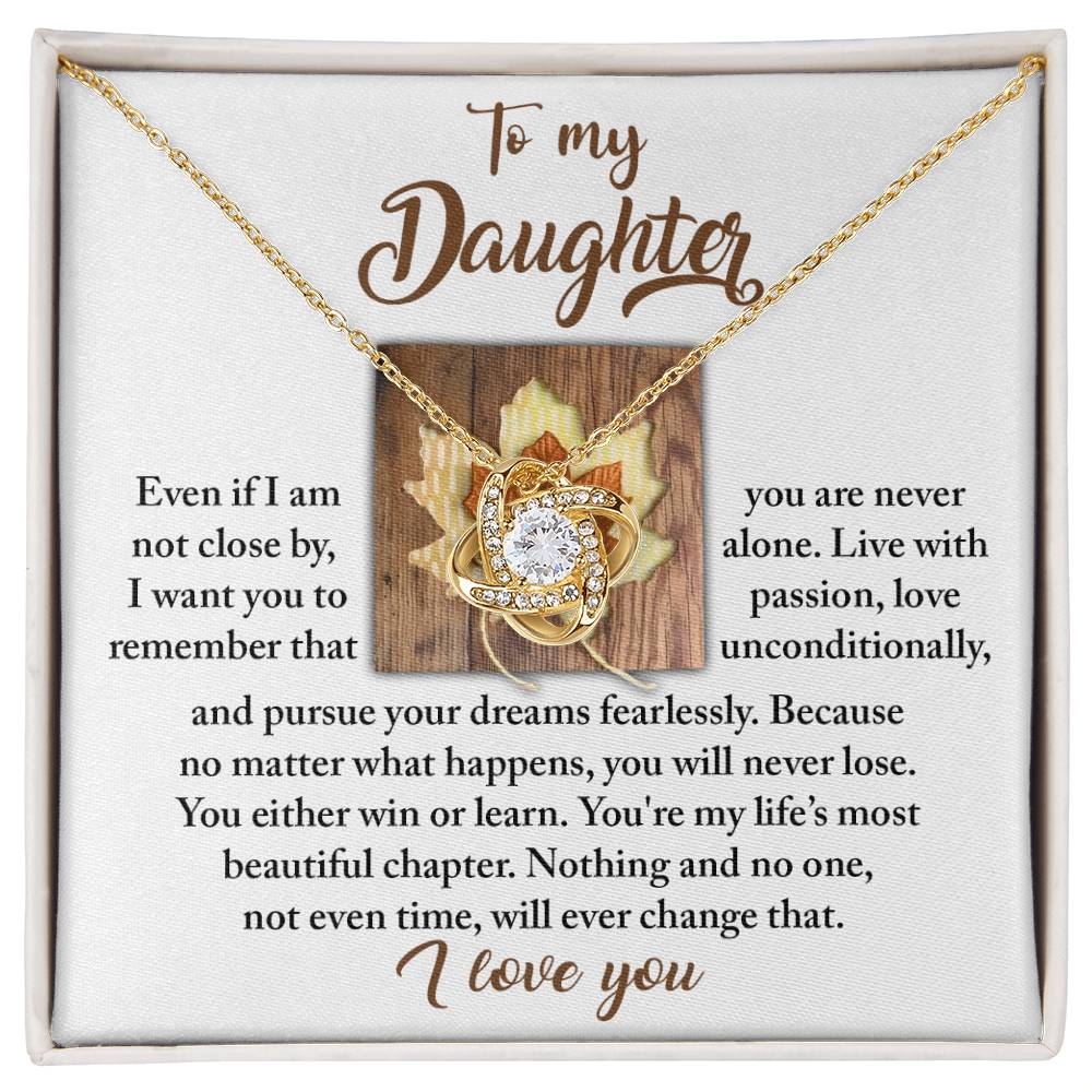 Daughter - Live With Passion - Love Knot Necklace