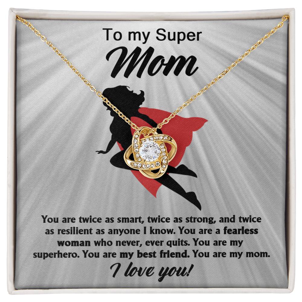 Mom - A Fearless Woman - Love Knot Necklace