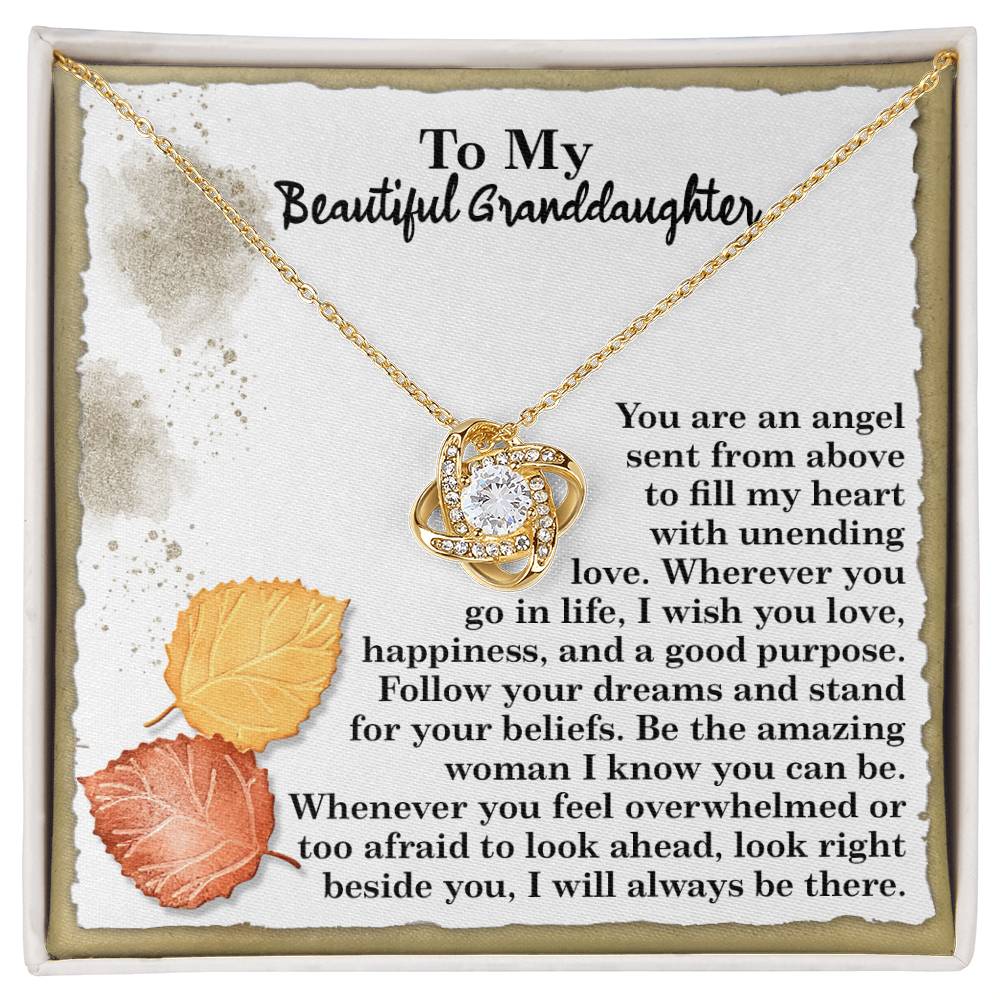 Granddaughter - An Angel - Love Knot Necklace
