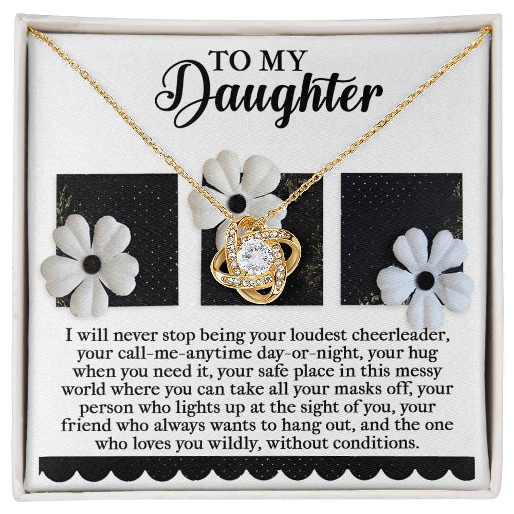Daughter - Loudest Cheerleader - Love Knot Necklace