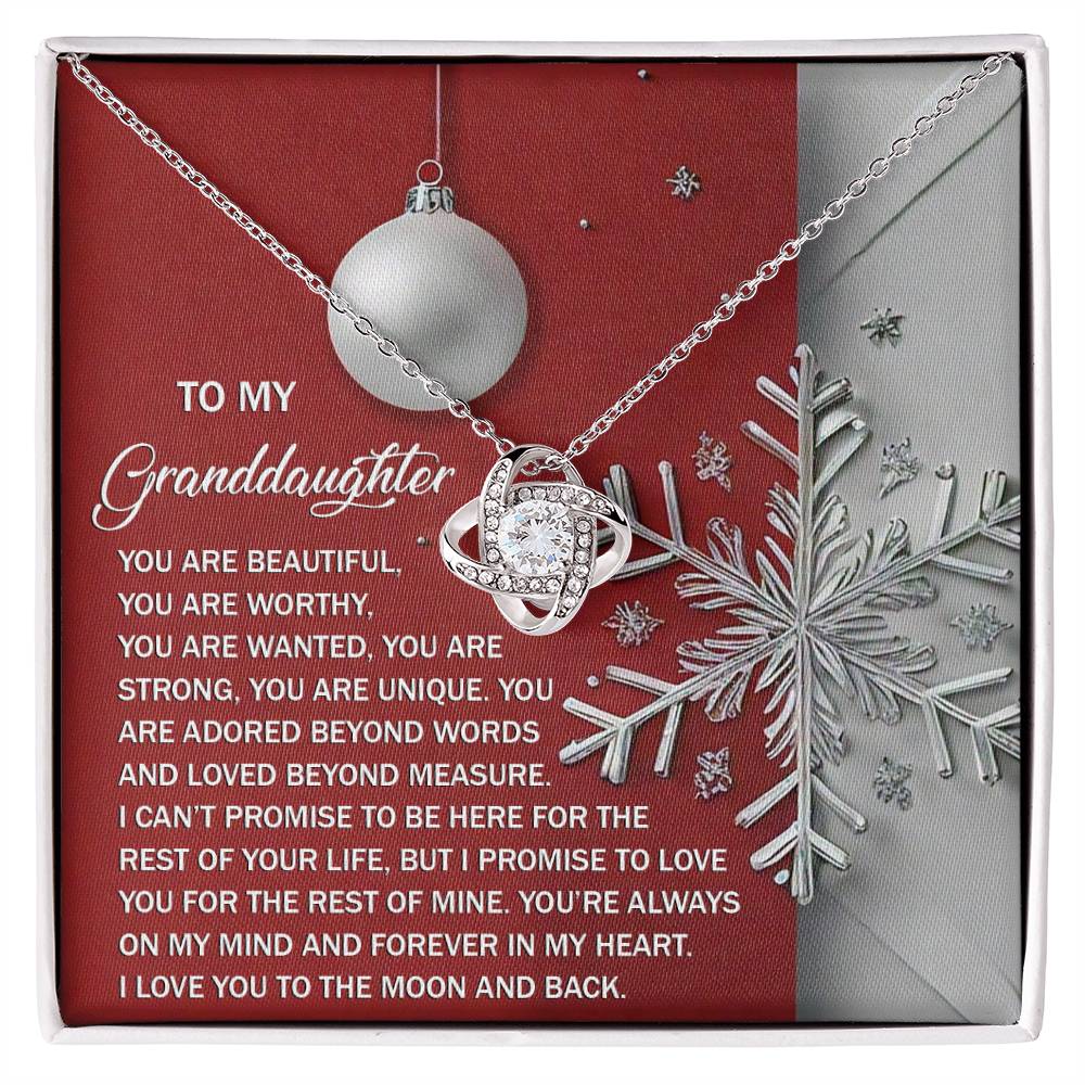 Granddaughter - Moon And Back - Love Knot Necklace