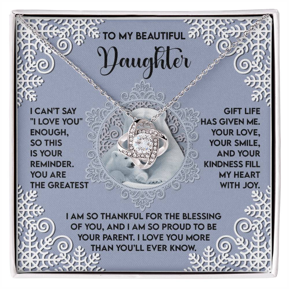 Daughter - Fill My Heart - Love Knot Necklace