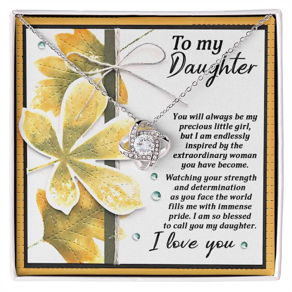 Daughter - Blessed To Call - Love Knot Necklace