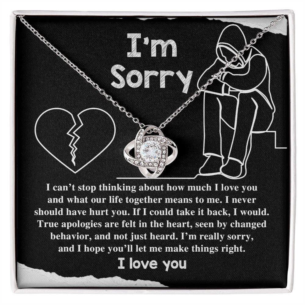 Sorry - Not Just Heard - Love Knot Necklace