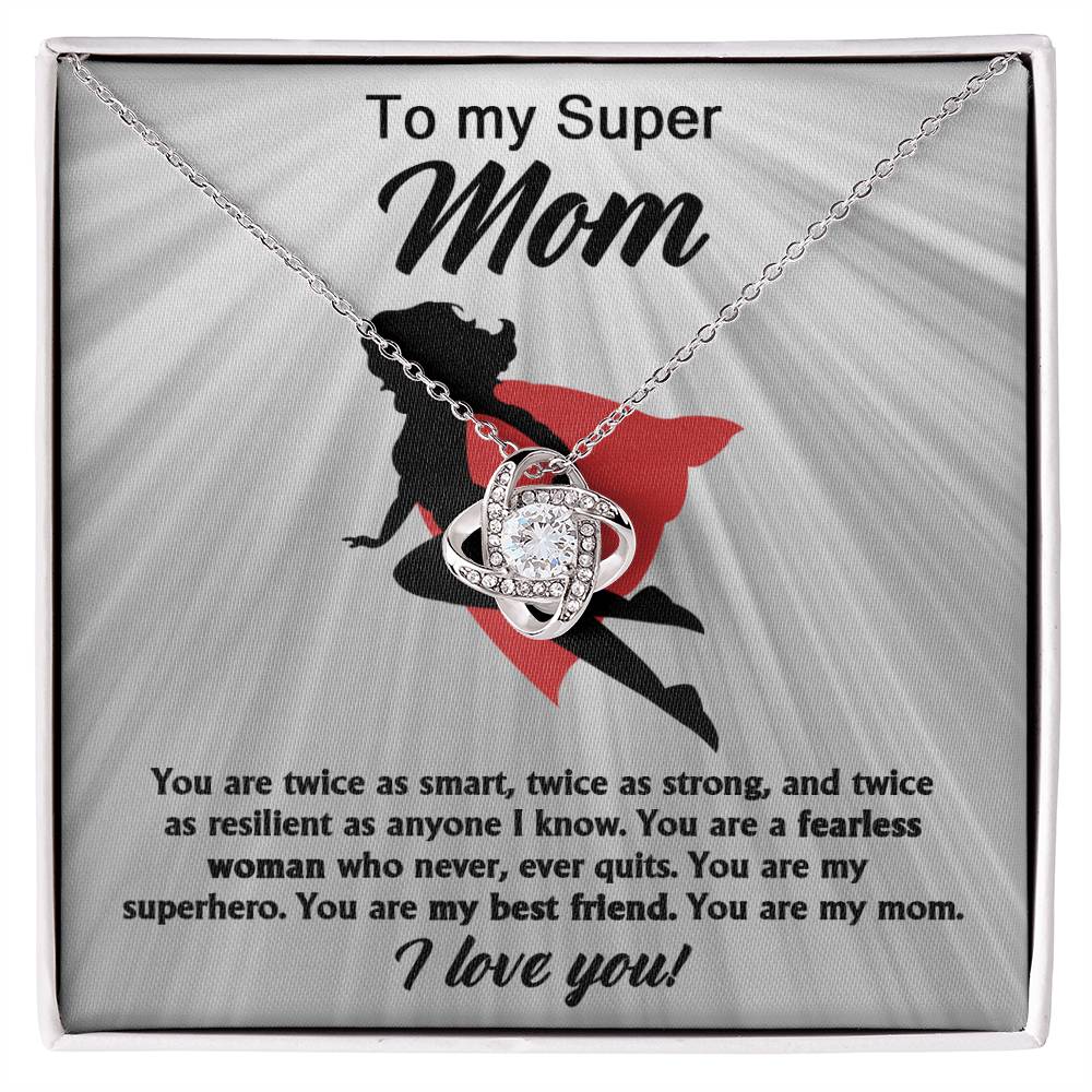 Mom - A Fearless Woman - Love Knot Necklace
