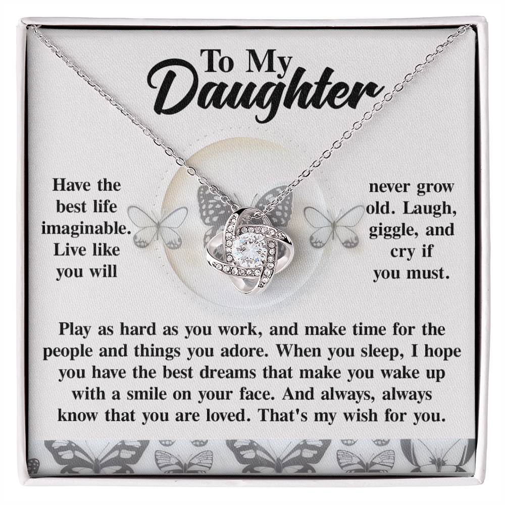 Daughter - My Wish - Love Knot Necklace