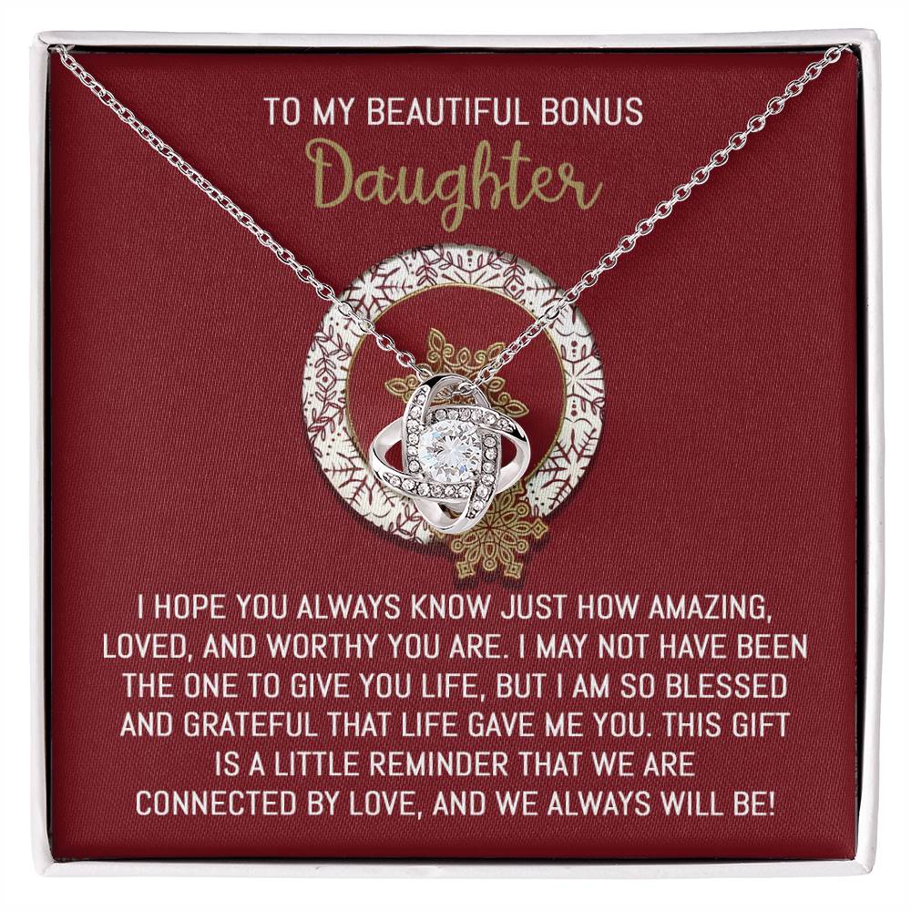 Collar con nudo de amor "Hija Bonus - Siempre lo será"