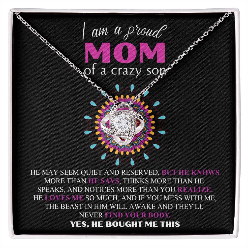 Mom - Proud Mom - Love Knot Necklace