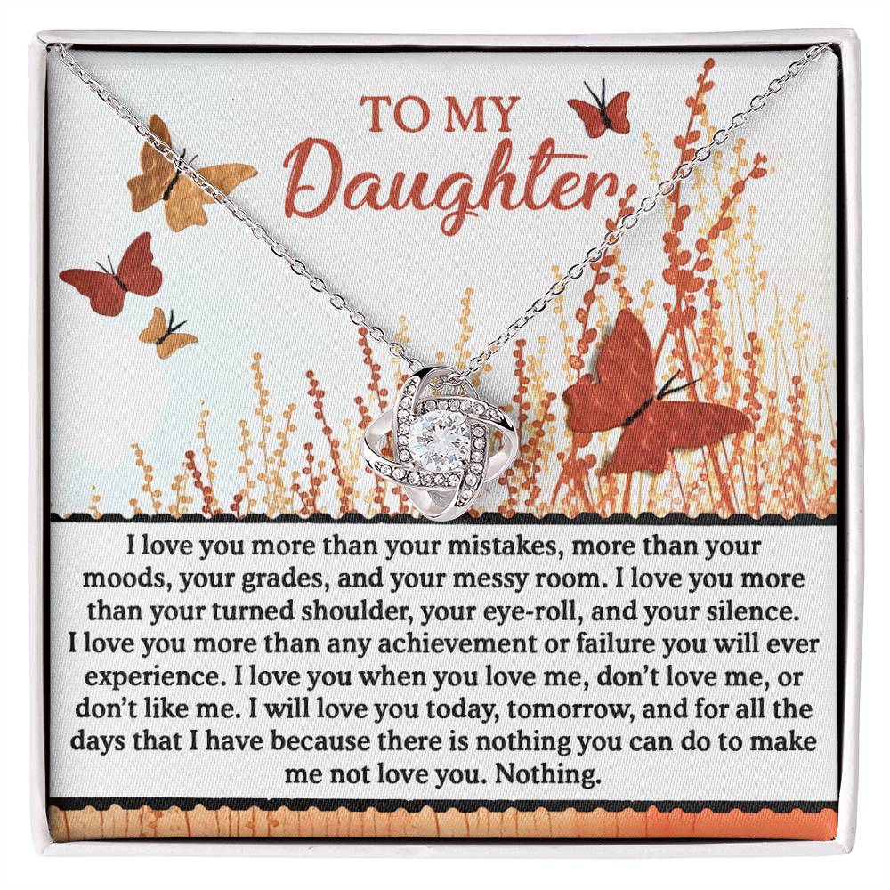 Daughter - Love You More - Love Knot Necklace