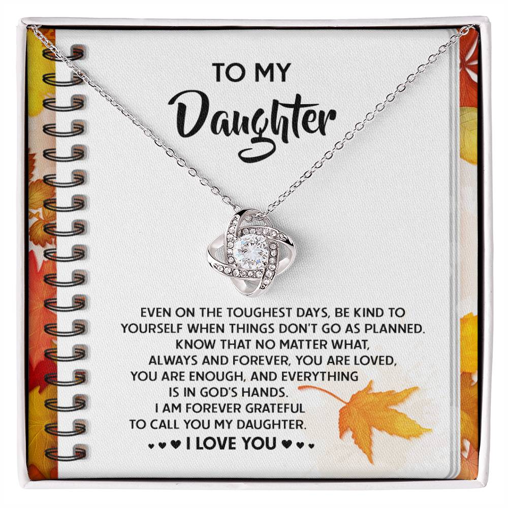 Daughter - In God's Hands - Love Knot Necklace