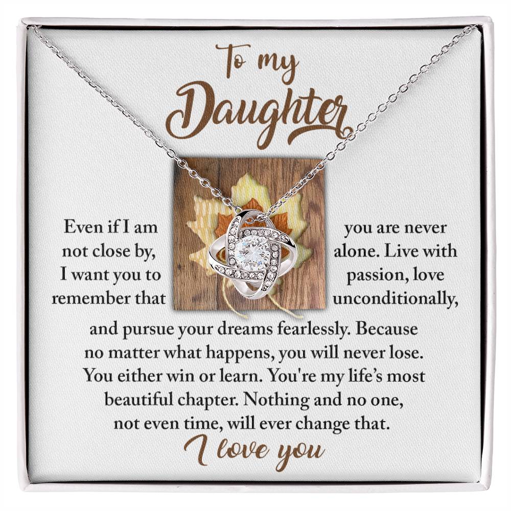 Daughter - Live With Passion - Love Knot Necklace