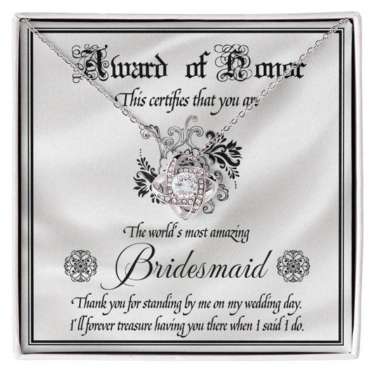 Dama de honor - Premio de honor - Collar de nudo de amor