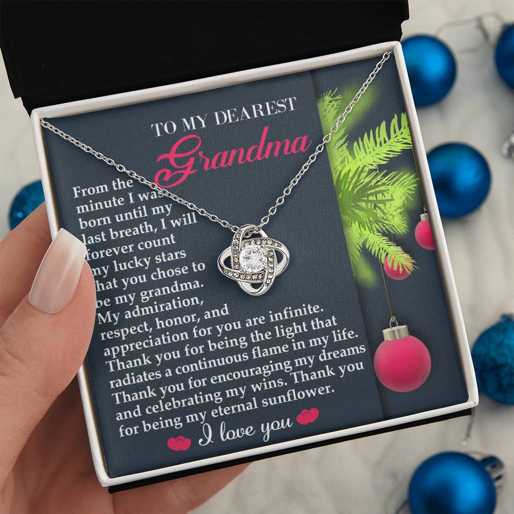 Grandma - Eternal Sunflower - Love Knot Necklace