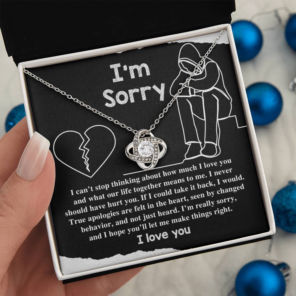 Sorry - Not Just Heard - Love Knot Necklace