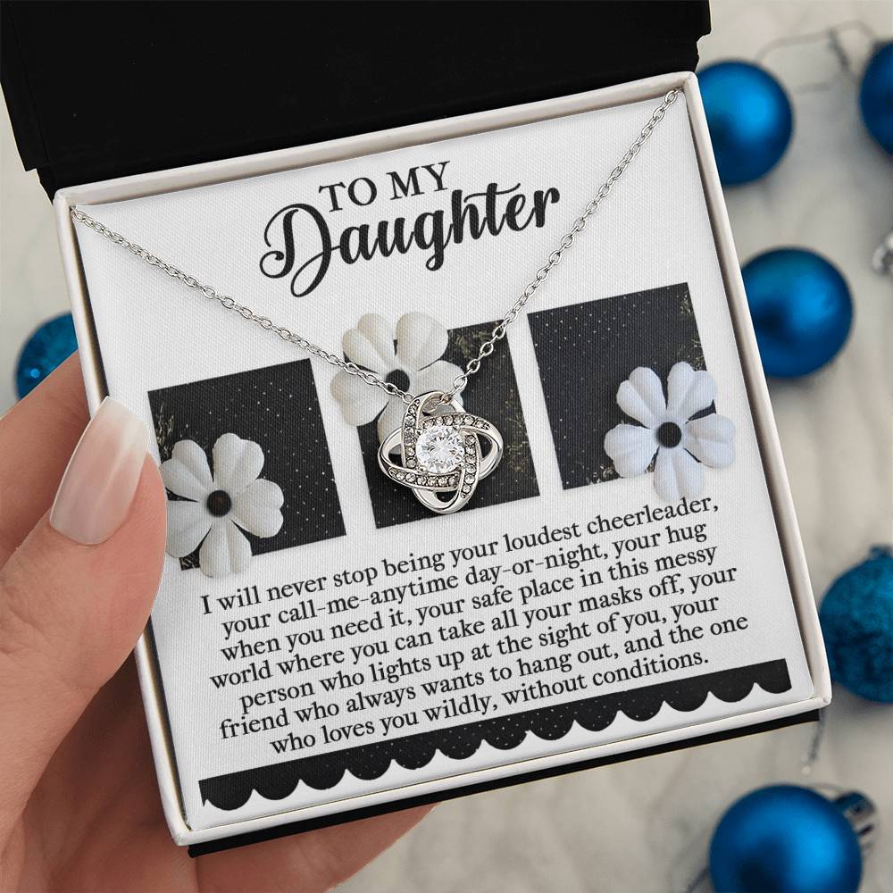 Daughter - Loudest Cheerleader - Love Knot Necklace