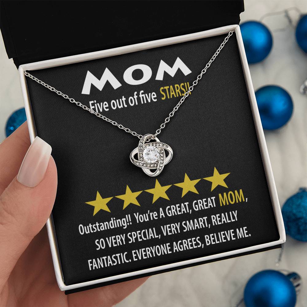 Mom - Five Stars - Love Knot Necklace