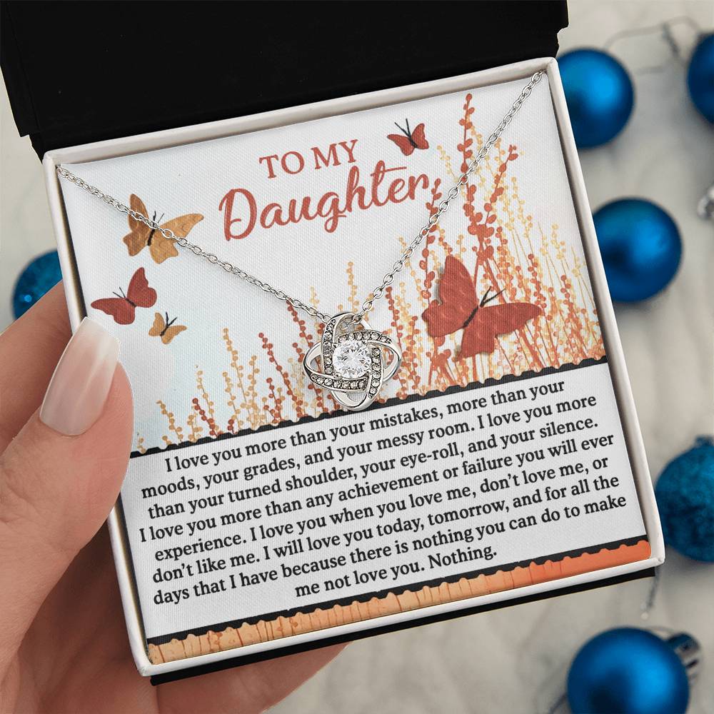 Daughter - Love You More - Love Knot Necklace
