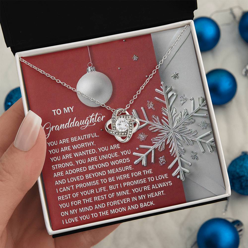 Granddaughter - Moon And Back - Love Knot Necklace