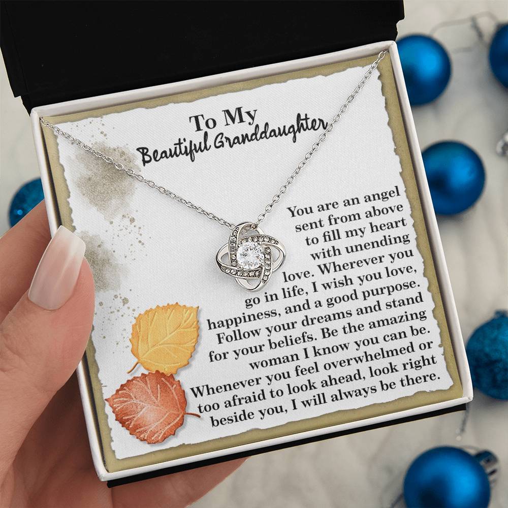 Granddaughter - An Angel - Love Knot Necklace