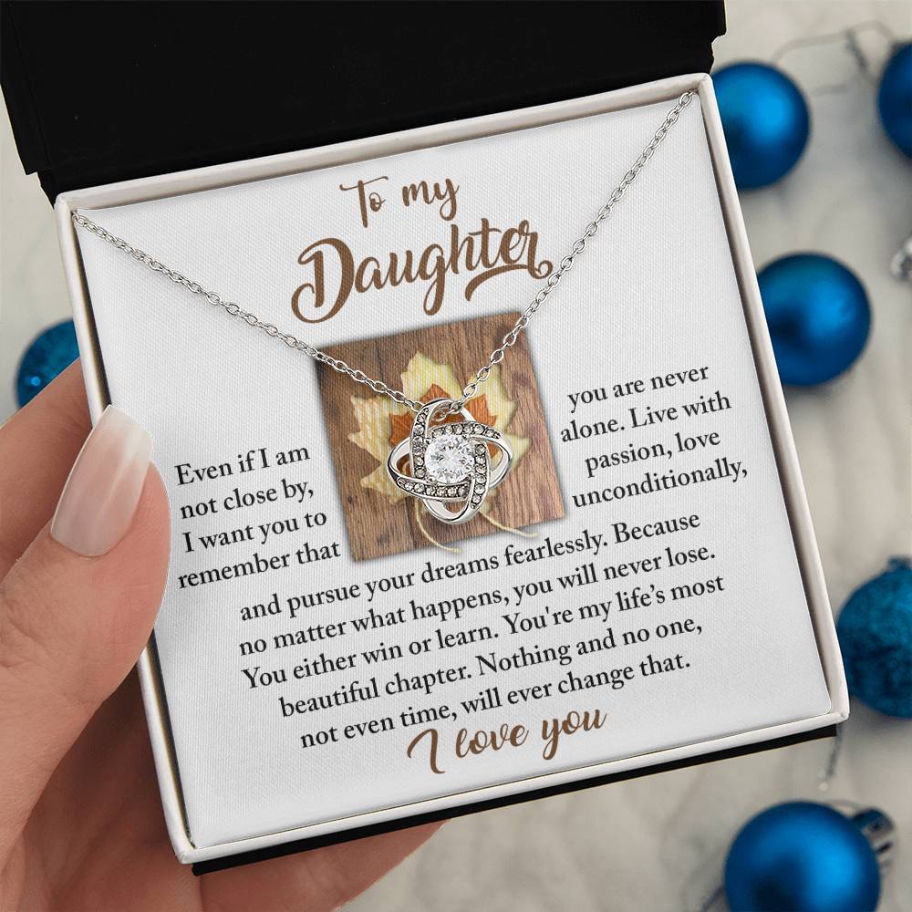Daughter - Live With Passion - Love Knot Necklace