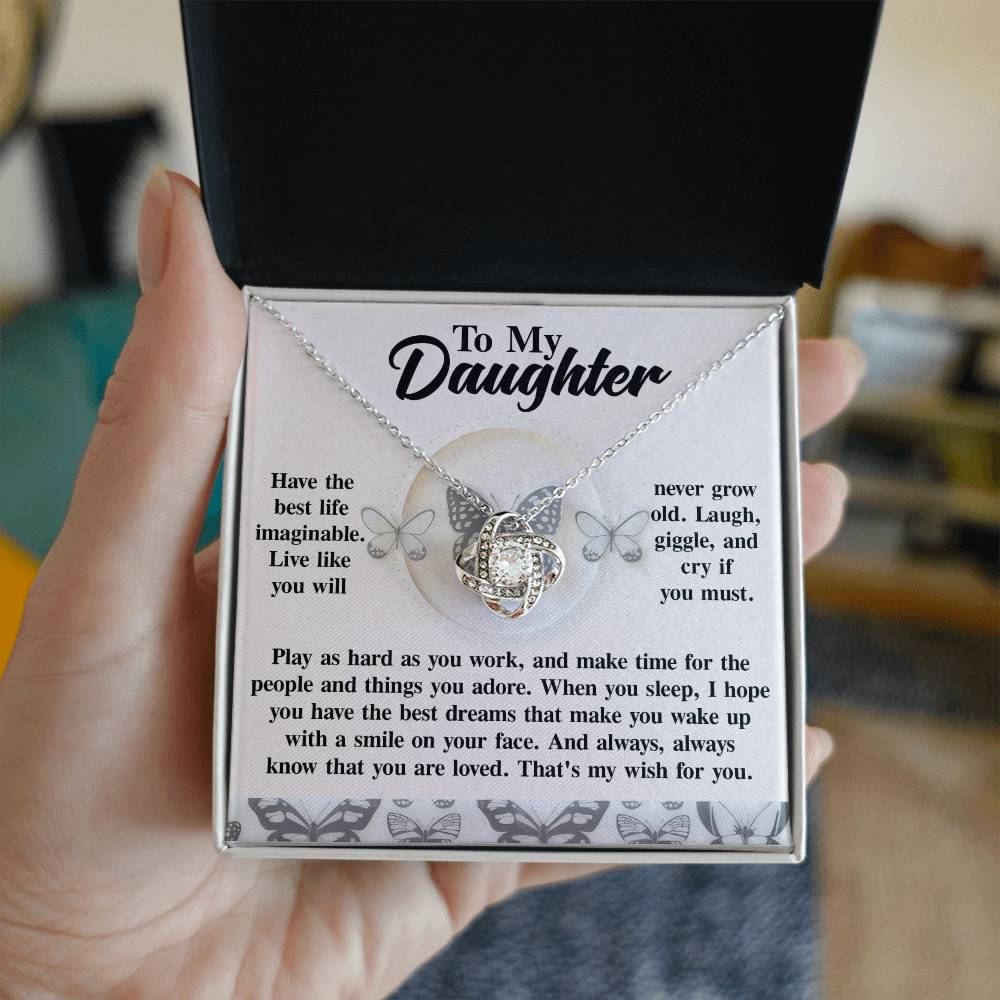 Daughter - My Wish - Love Knot Necklace