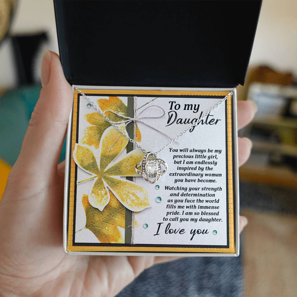 Daughter - Blessed To Call - Love Knot Necklace
