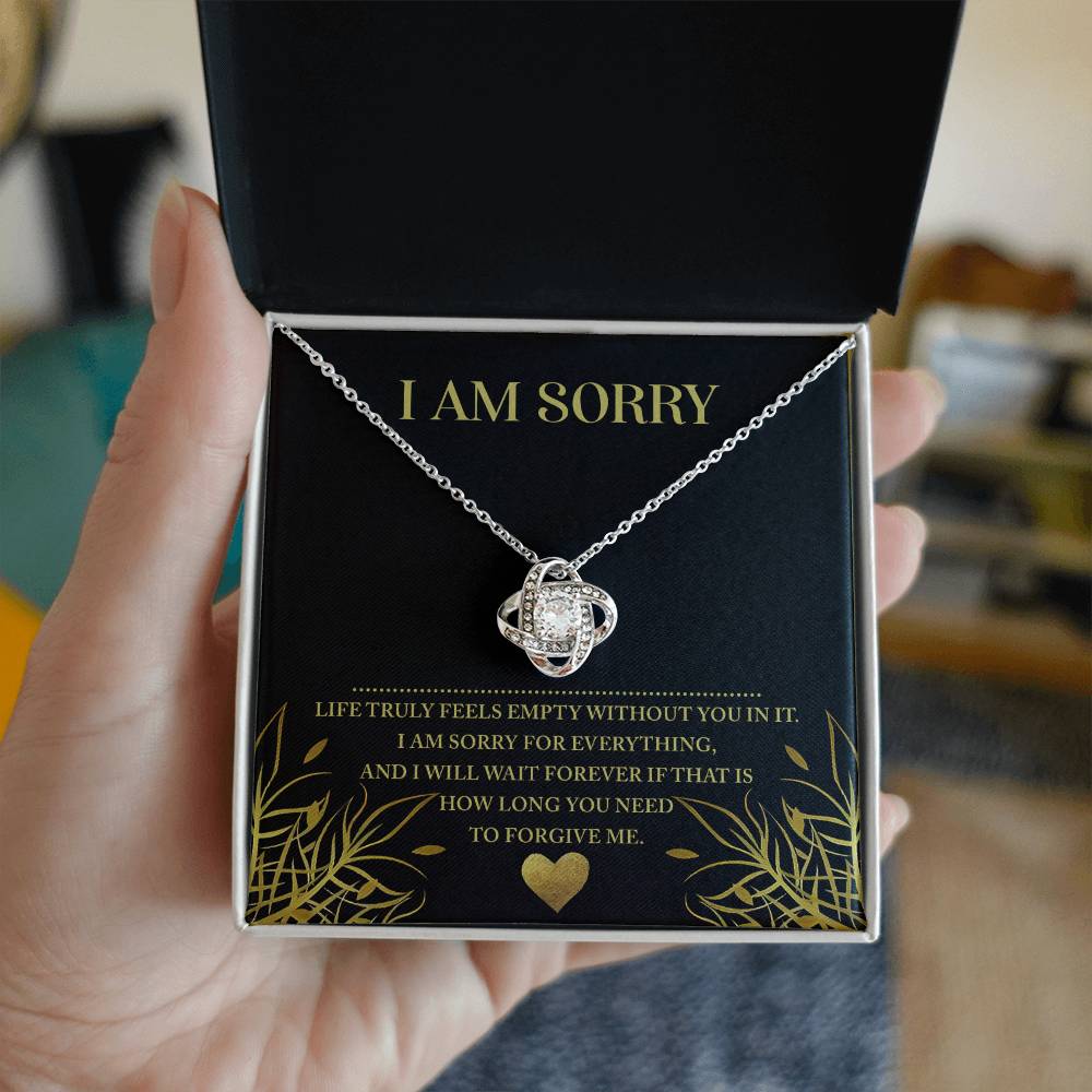Sorry - Without You - Love Knot Necklace