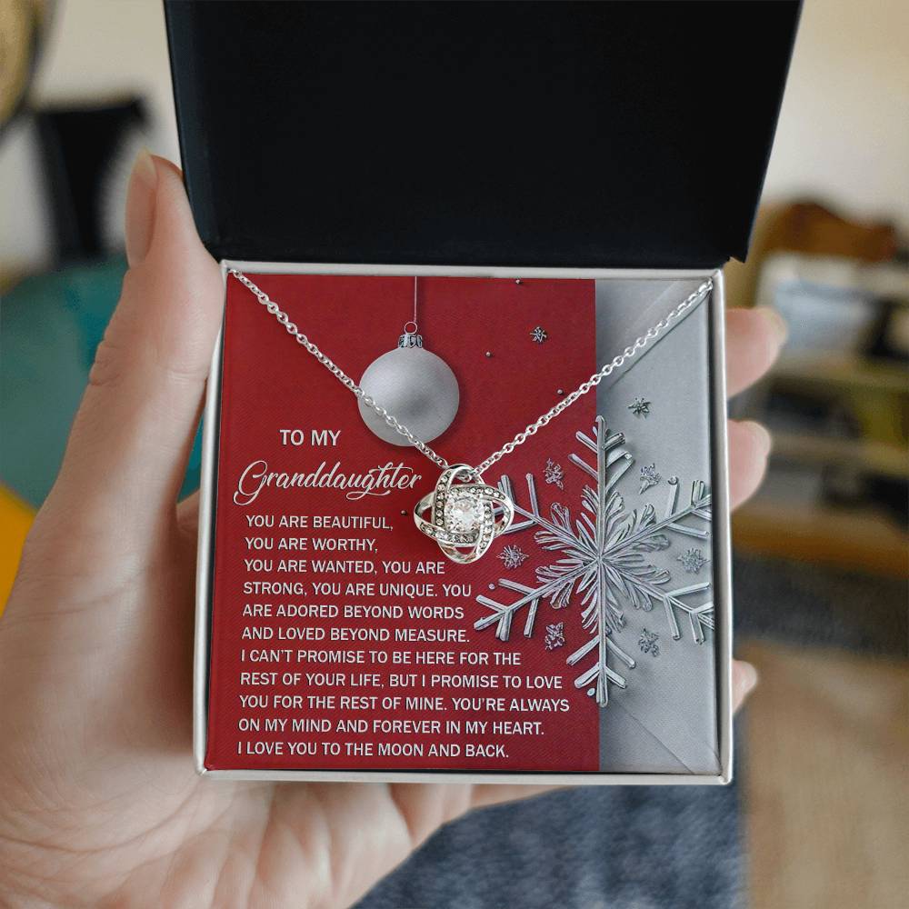 Granddaughter - Moon And Back - Love Knot Necklace