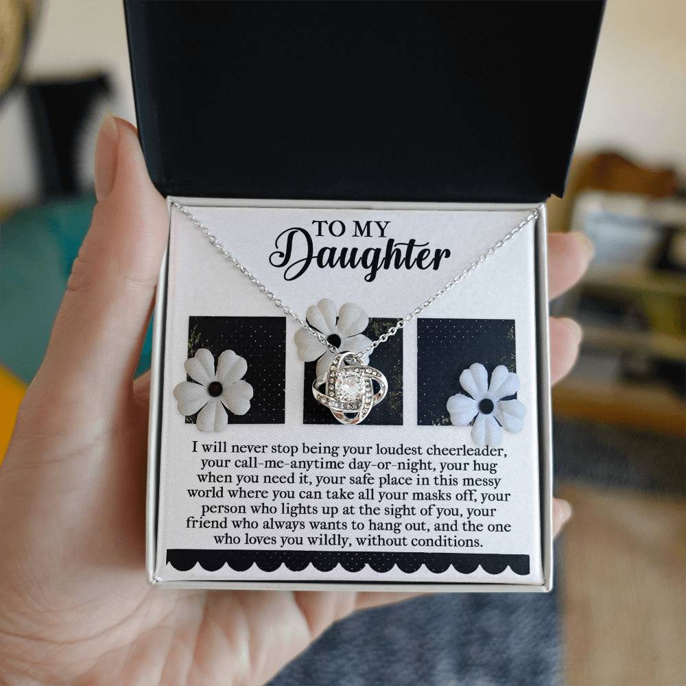 Daughter - Loudest Cheerleader - Love Knot Necklace