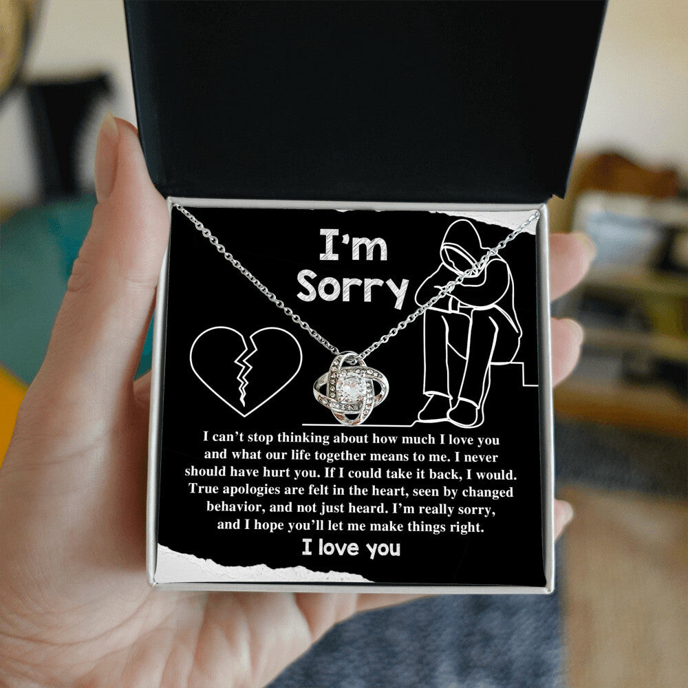 Sorry - Not Just Heard - Love Knot Necklace