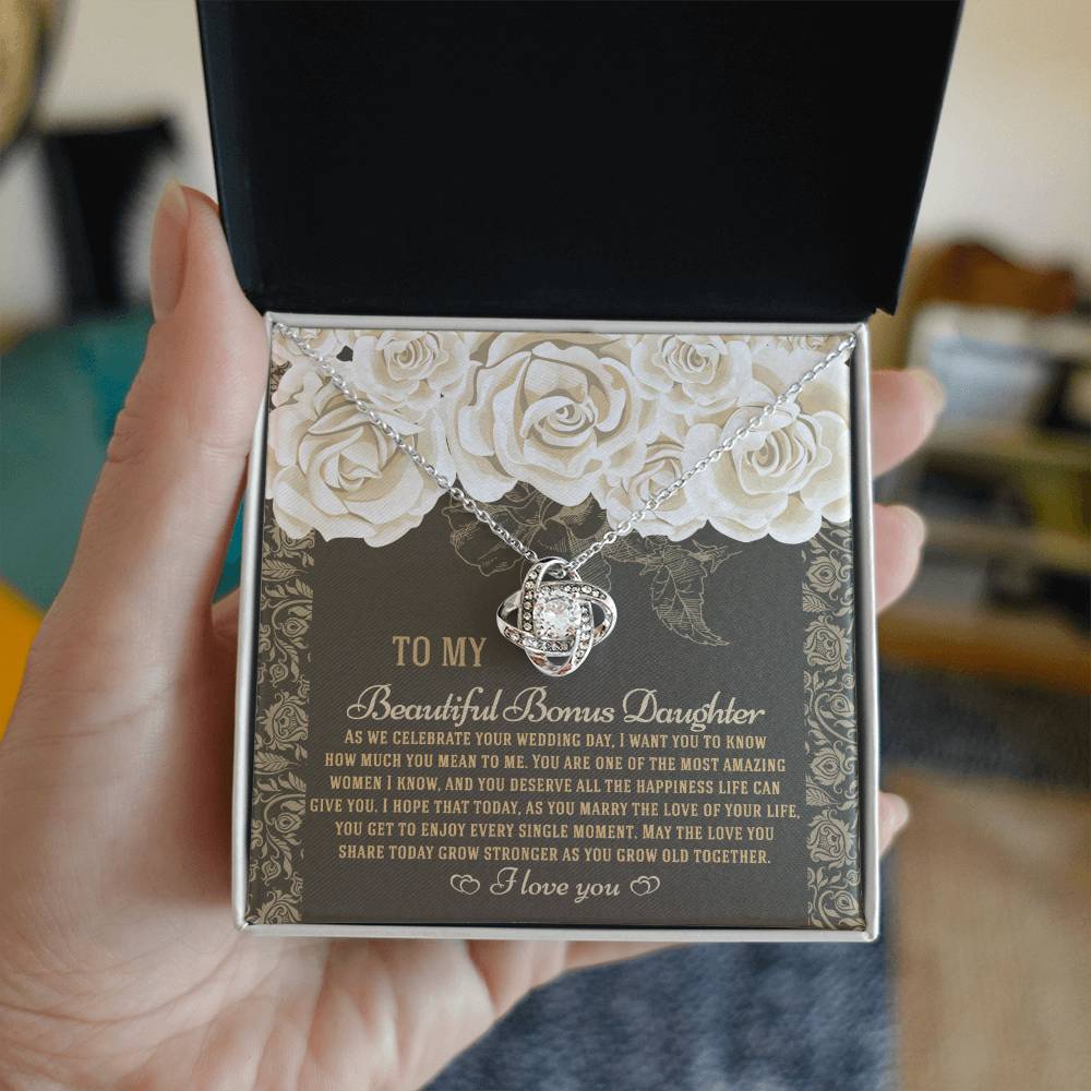 Bonus Daughter - Grow Old Together - Love Knot Necklace