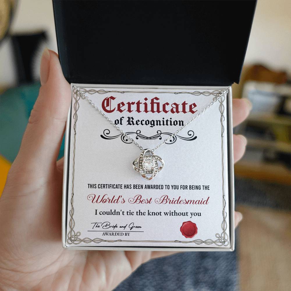 Dama de honor - Certificado de reconocimiento
