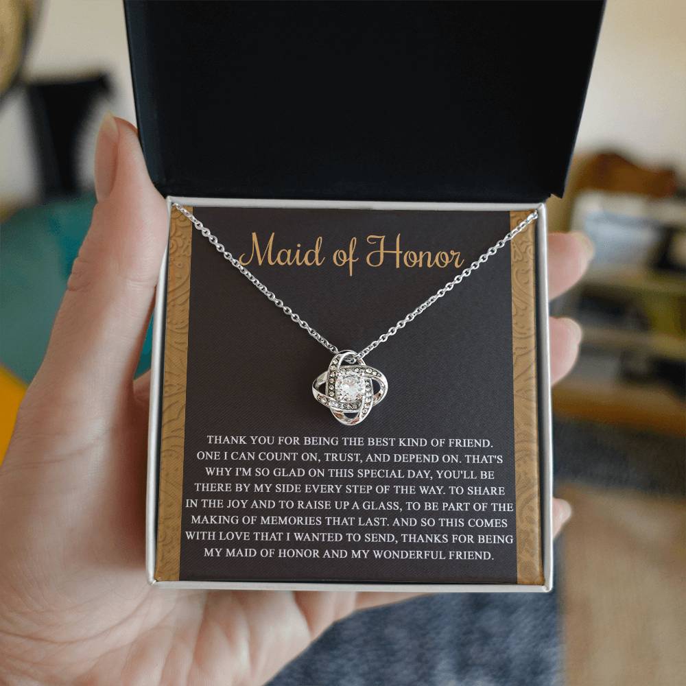 Dama de honor - Tipo de amiga - Collar de nudo de amor