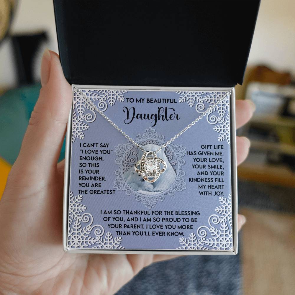 Daughter - Fill My Heart - Love Knot Necklace
