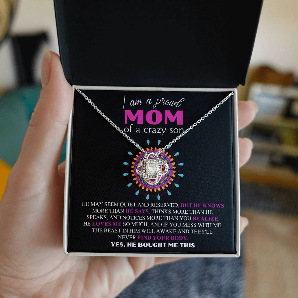 Mom - Proud Mom - Love Knot Necklace