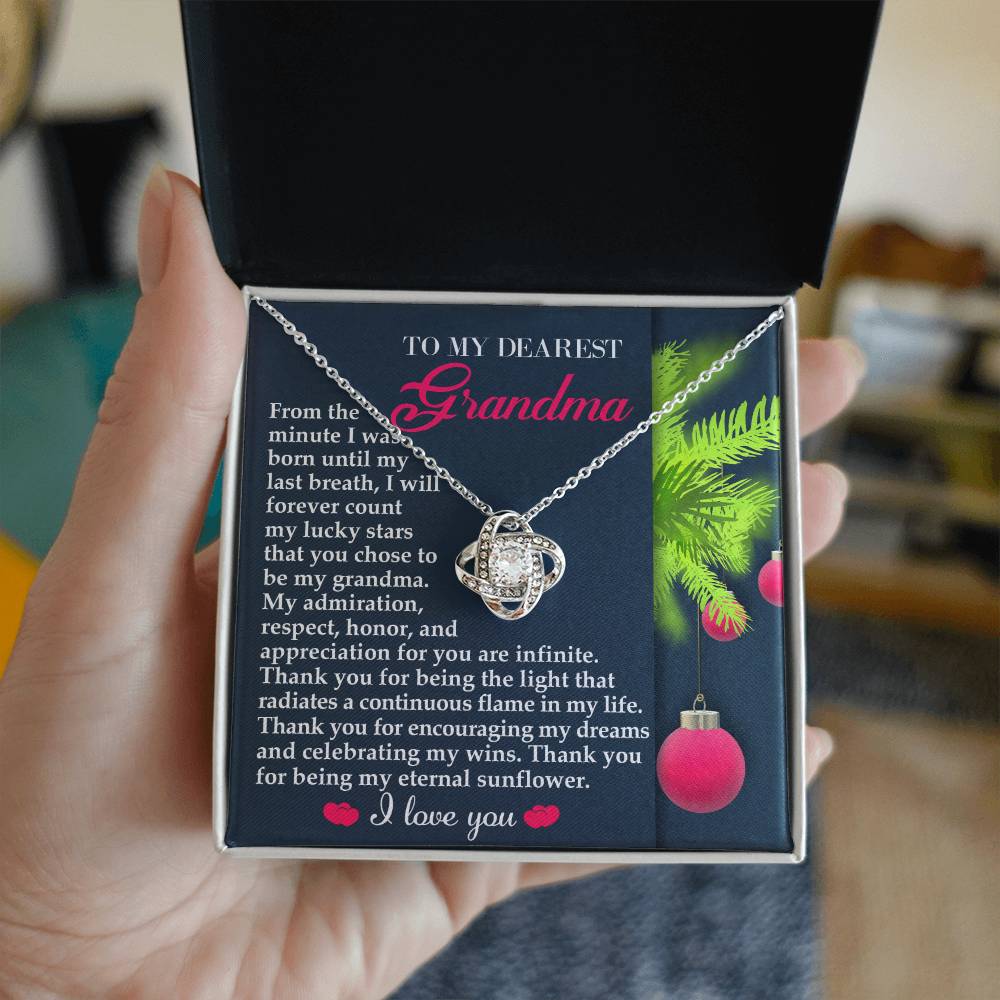 Grandma - Eternal Sunflower - Love Knot Necklace